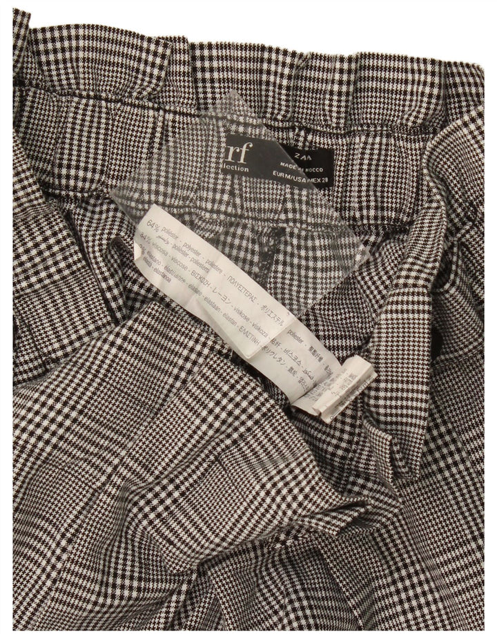 Pantaloni scurți casual pentru femei cu talie înaltă Zara Medium W28 Poliester cu carouri negru