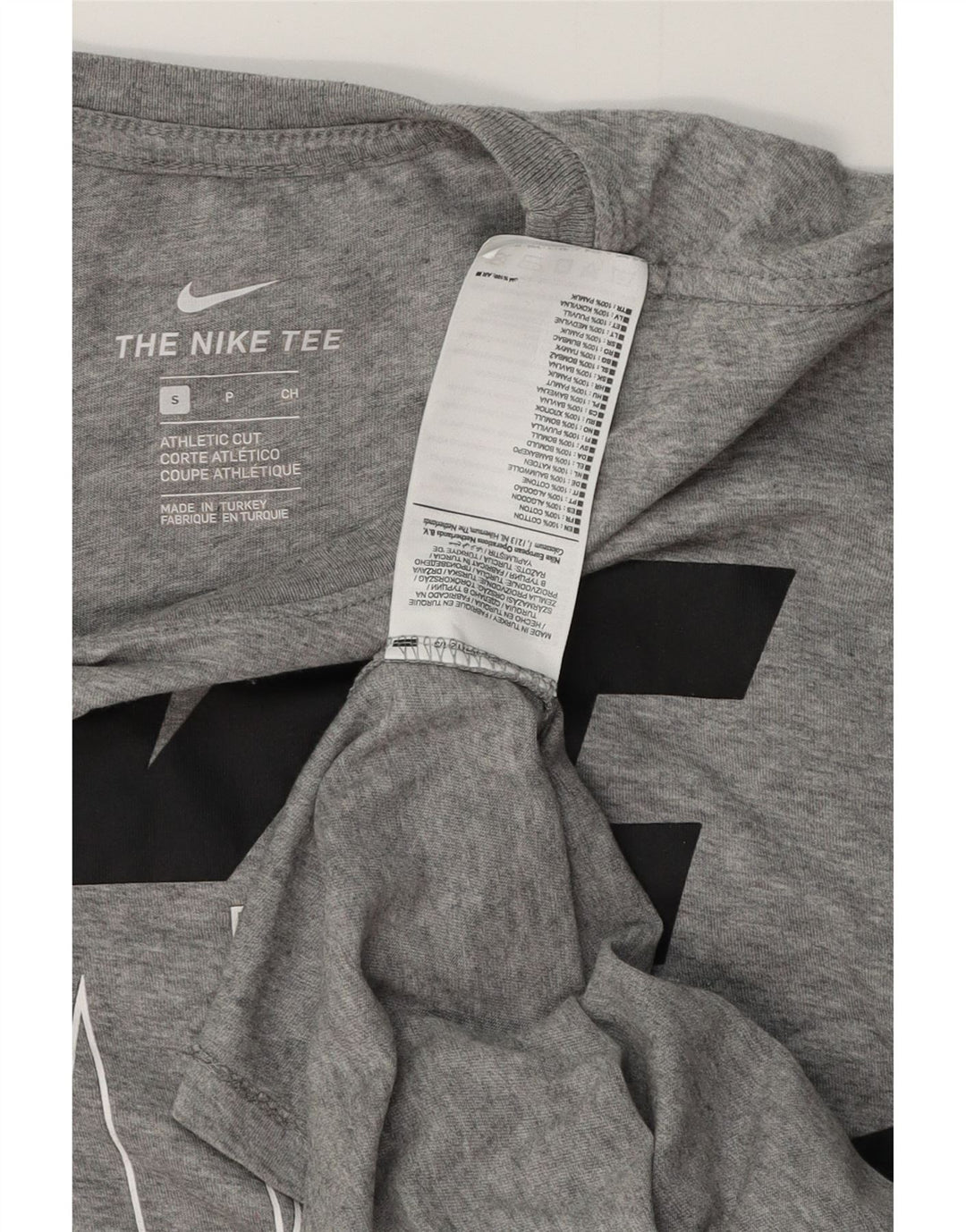 Tricou grafic pentru bărbați NIKE Athletic Fit Top mic, gri, bumbac