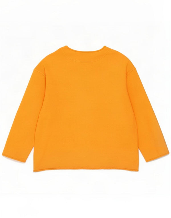 Benetton Top supradimensionat pentru femei cu mânecă lungă UK 14 Bumbac portocaliu mediu