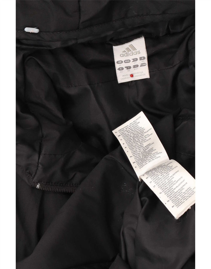 Jachetă de vânt cu glugă Adidas pentru femei UK 16, mare, negru, poliester