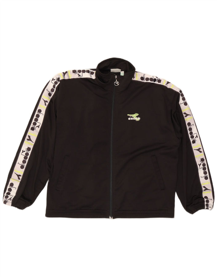 Jachetă de trening grafică pentru bărbați Diadora UK 38 Medium Black Colorblock