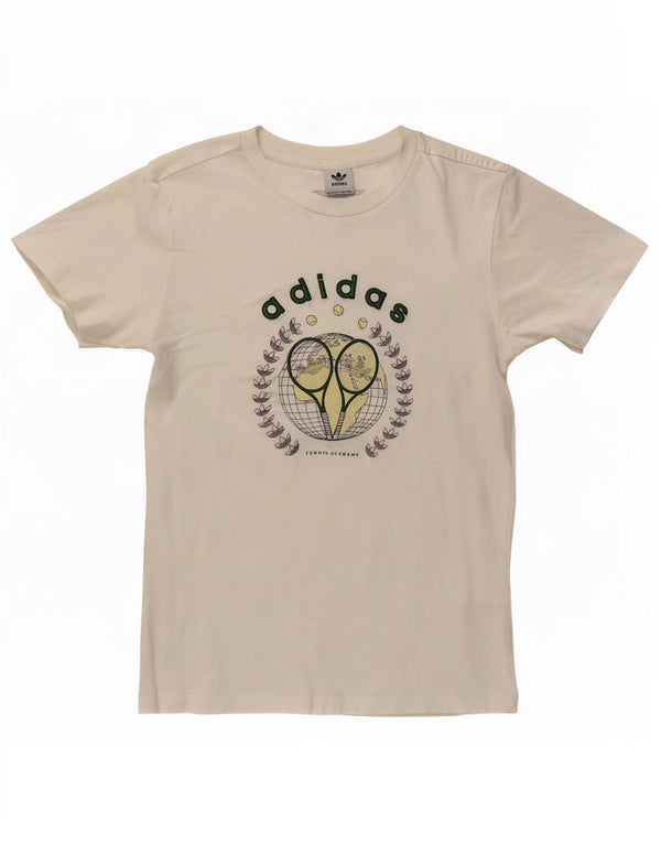 Tricou grafic Adidas pentru femei Top UK 10 Small White Bumbac