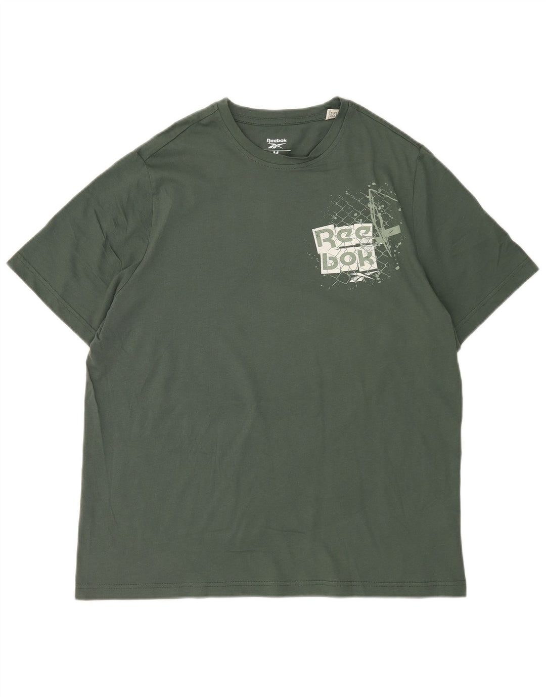 Tricou grafic pentru bărbați Reebok Top din bumbac verde mediu