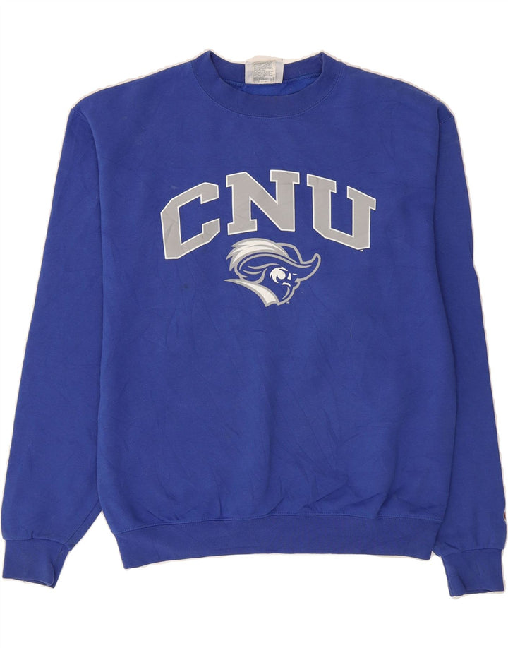CHAMPION Mens Graphic Sweatshirt Jumper Medium Blue Cotton Vintage Champion and Second-Hand Champion from Messina Hembry 