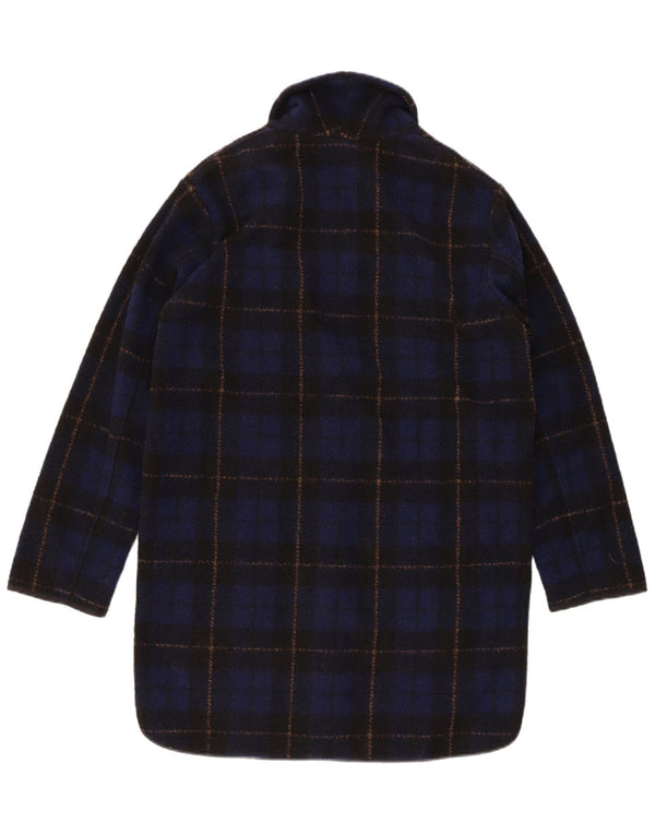 Palton supradimensionat pentru femei Woolrich UK 6 XS poliester cu carouri bleumarin