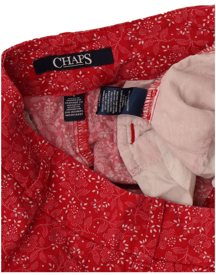 Pantaloni scurți chino Chaps pentru femei US 8 Medium W30 Bumbac floral roșu
