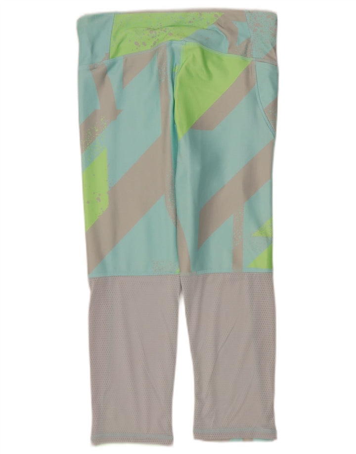 Leggings Capri Reebok pentru femei Marea Britanie 12/14 Poliester geometric turcoaz mediu