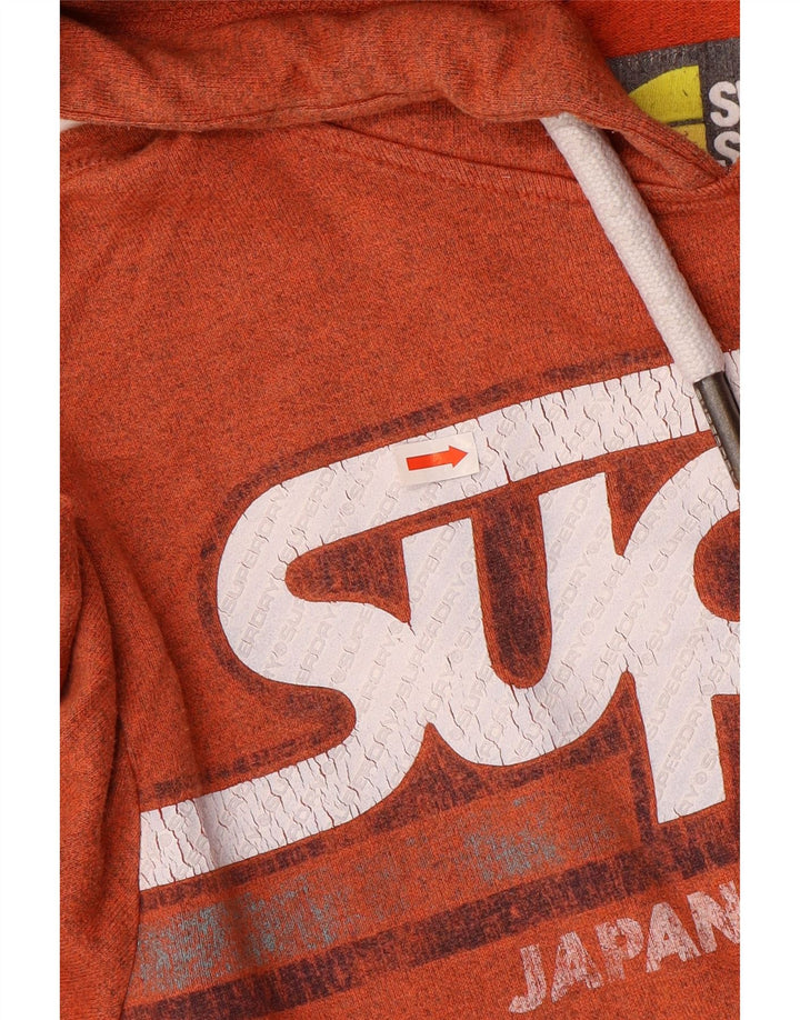 Pulover cu glugă grafic Superdry pentru bărbați, bumbac portocaliu mediu