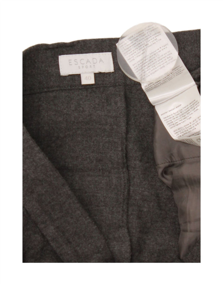 Pantaloni de costum Capri pentru femei Escada EU 40 Mediu L34 L23 Lână gri
