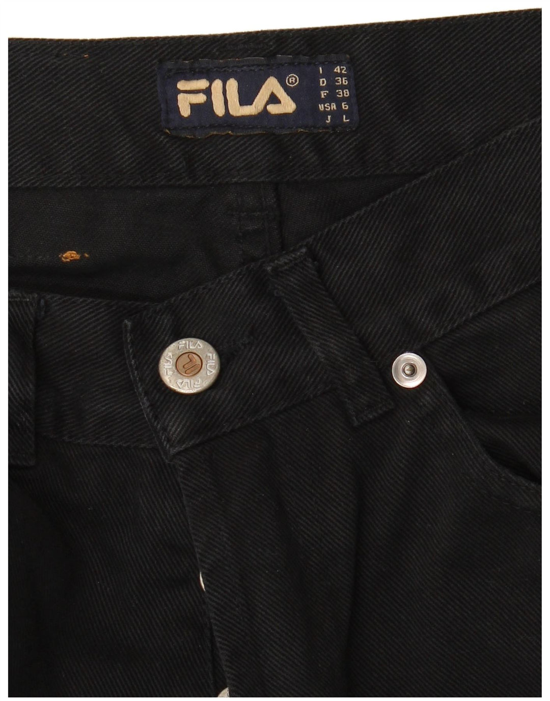 Blugi conici pentru femei Fila IT 42 Medium W28 L27 Negri