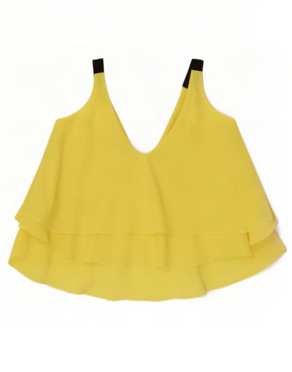 Top cu camis supradimensionat pentru femei Zara UK 10 Poliester galben mic