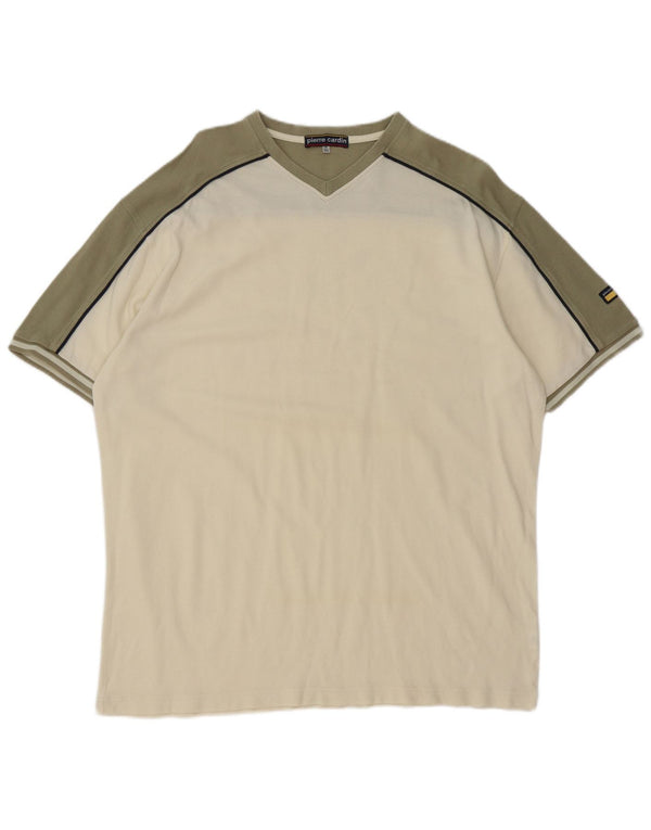 Tricou pentru bărbați Pierre Cardin Top 3XL din bumbac alb colorat