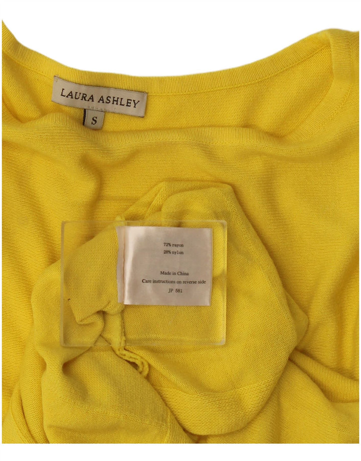 Bluză cu volane în față pentru femei Laura Ashley Top UK 10, raion galben mic