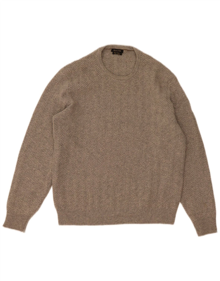 Pulover Massimo Dutti pentru damă cu gâtul turnat, UK 18 XL, gri cu oase