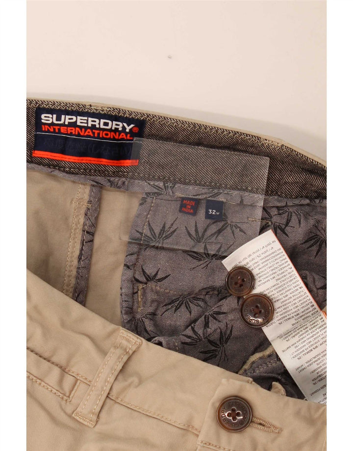 Pantaloni scurți chino pentru bărbați Superdry W32, bumbac mediu bej