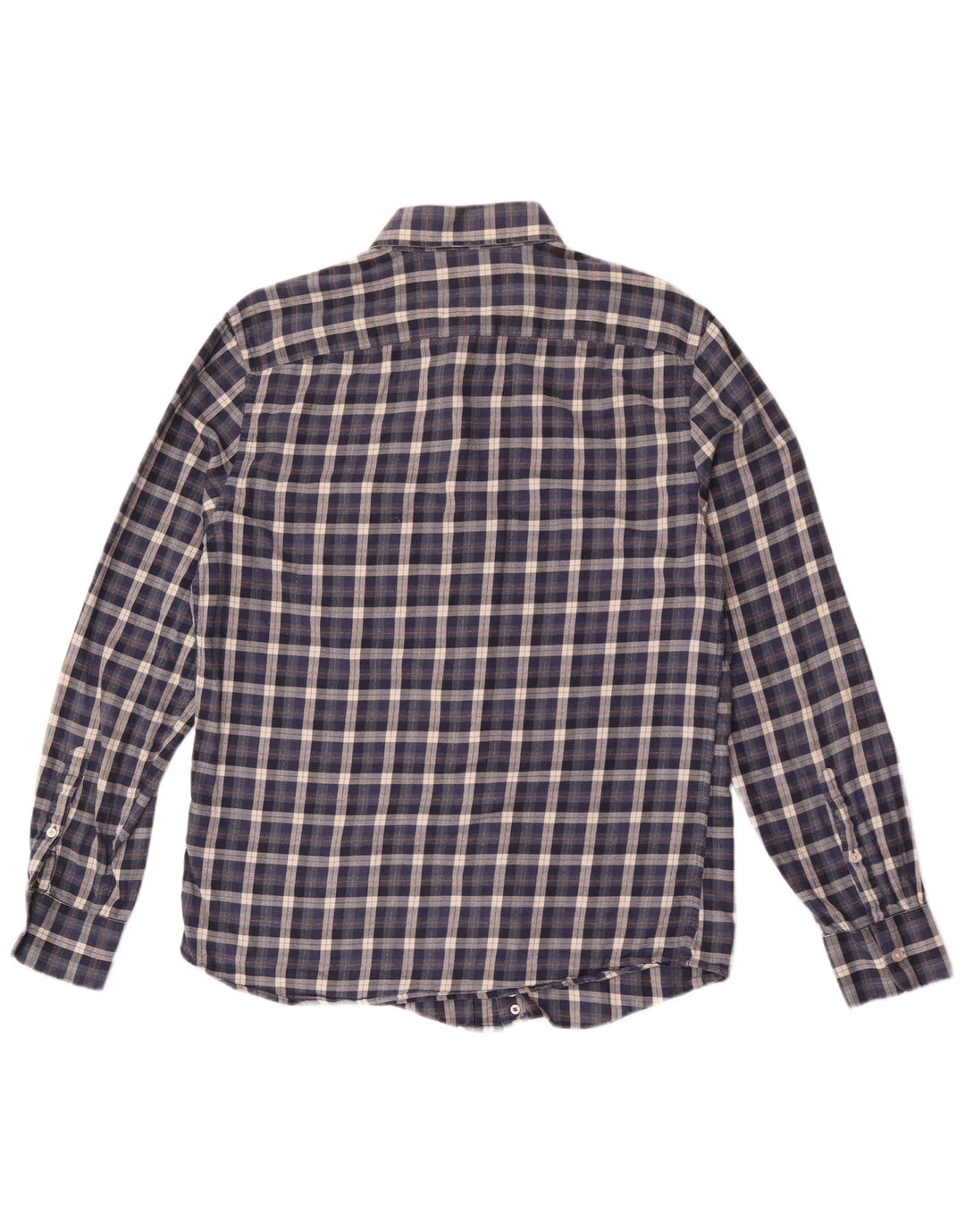 Cămașă de flanel pentru bărbați Reiss, de culoare mare, albastru bleumarin, din bumbac