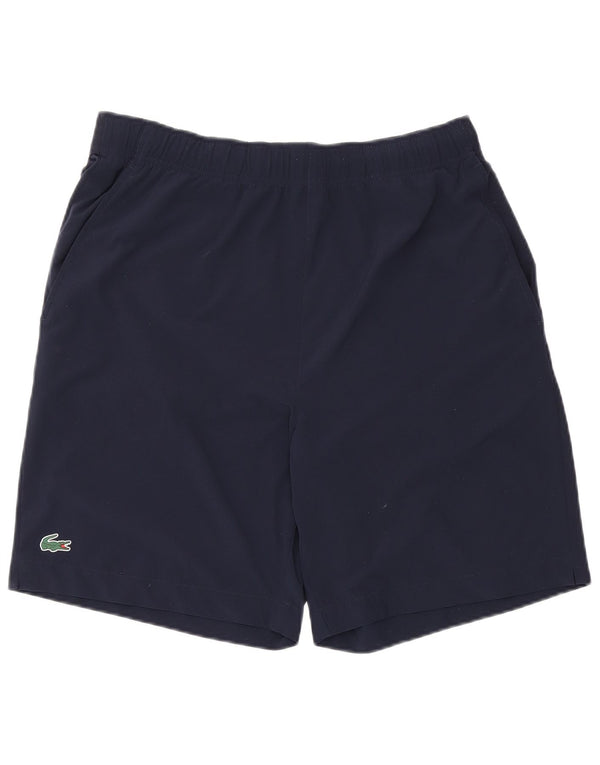 Pantaloni scurți sport grafic Lacoste pentru bărbați, mărimea 4, poliester, albastru, mediu