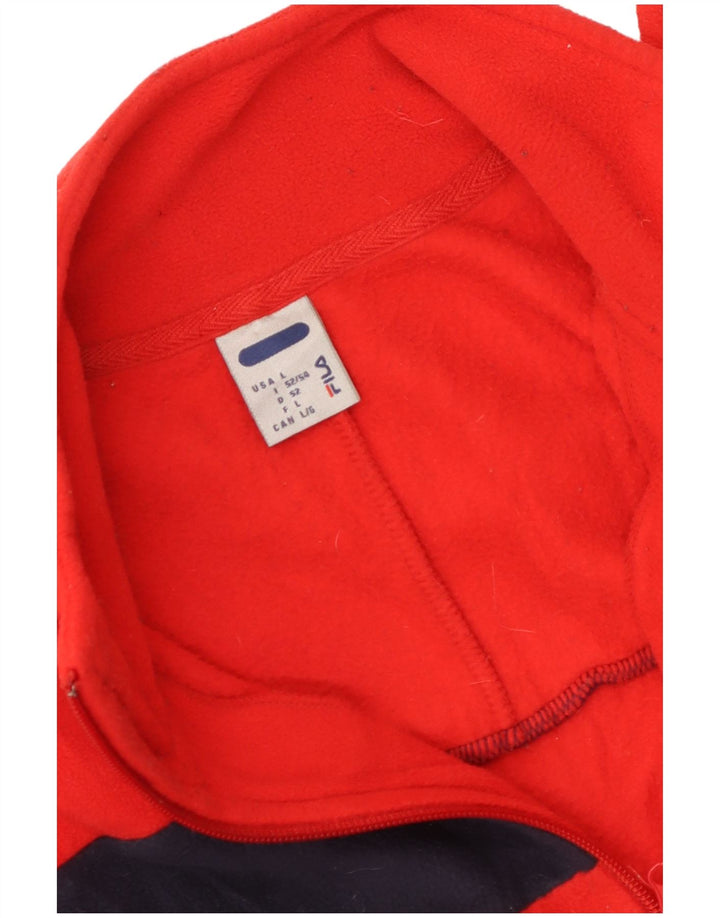 Pulover Fila pentru bărbați, cu fermoar și gât, fleece, mare, roșu