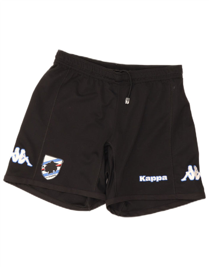 Pantaloni scurți sport grafic Kappa pentru bărbați, poliester mediu negru