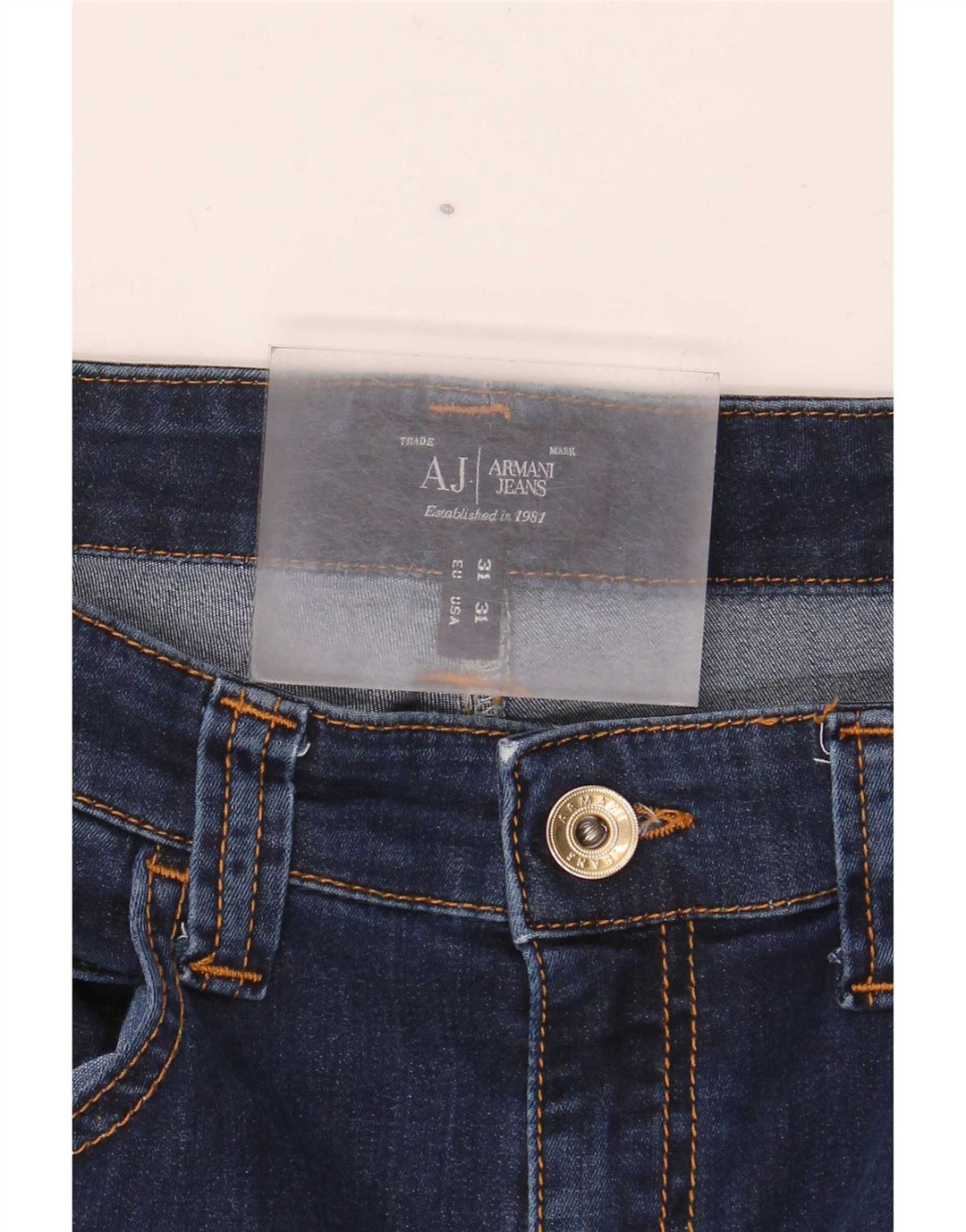 Blugi drepti pentru femei Armani W31 L32 Bumbac bleumarin