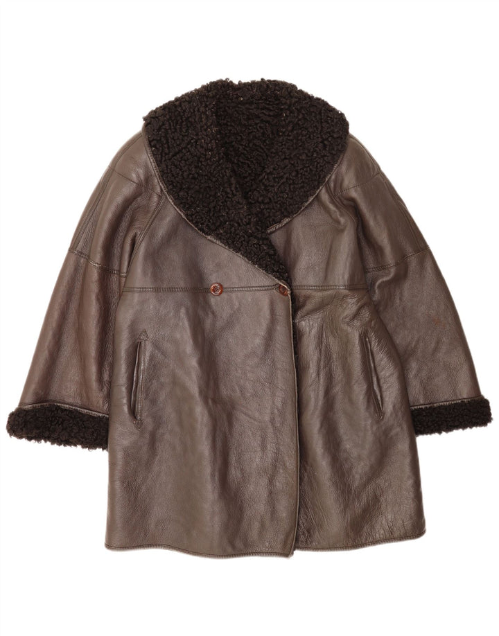Palton din shearling pentru femei Pellicceria IT 42 maro mediu
