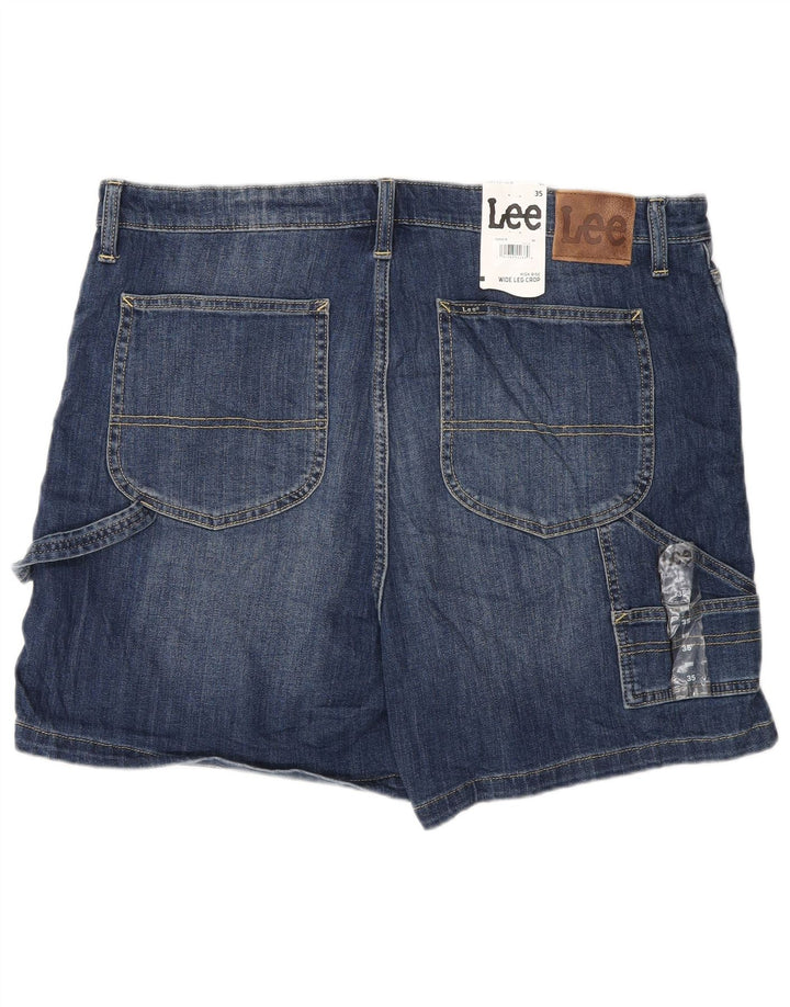 Pantaloni scurți din denim cu talie înaltă pentru femei Lee W35, bumbac albastru mare