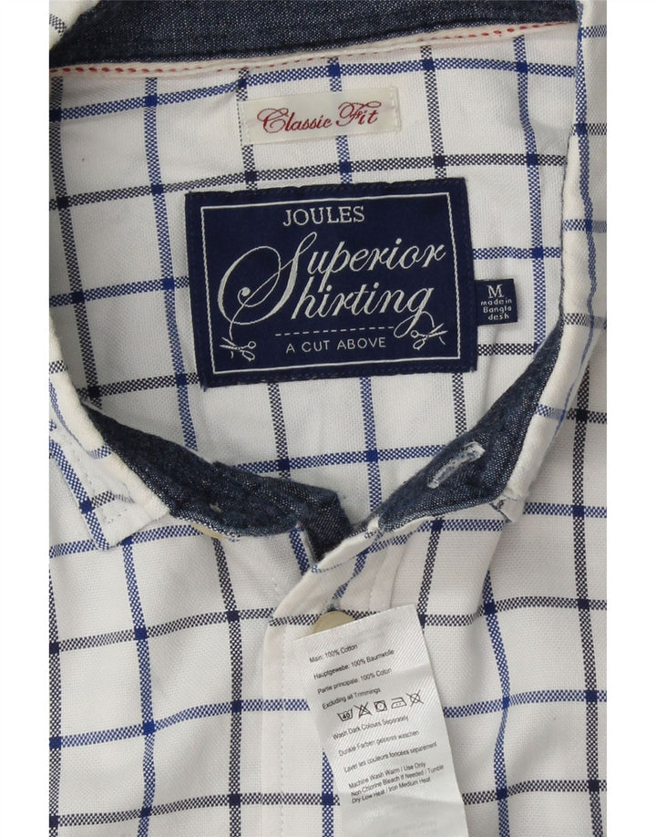 Cămașă clasică pentru bărbați JOULES, bumbac cu carouri alb mediu