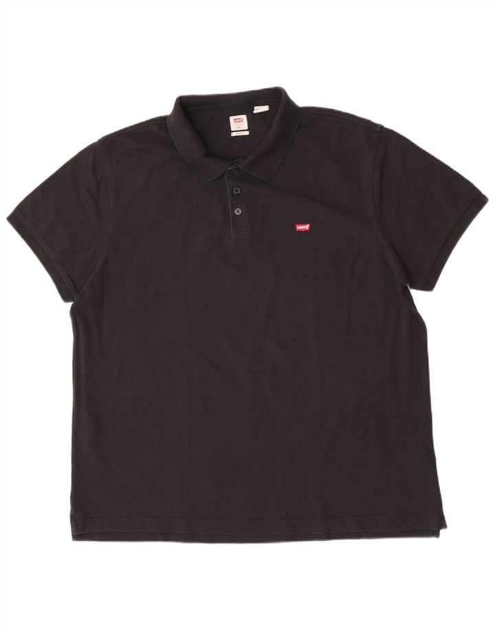 Tricou polo standard pentru bărbați Levi's 2XL, bumbac negru