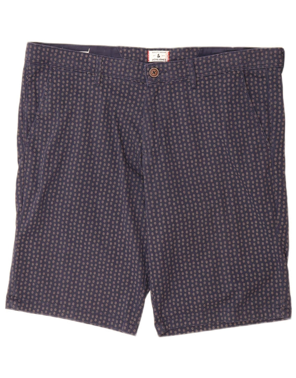 Pantaloni scurți chino pentru bărbați Jack & Jones XL W38, bumbac cu pete, albastru bleumarin