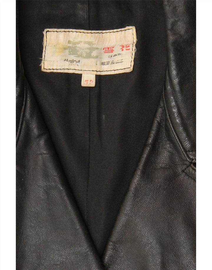 Palton din piele vintage pentru femei IT 52 2XL negru