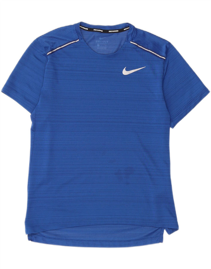 Tricou Nike Dri Fit pentru bărbați Top mic, albastru, poliester cu dungi