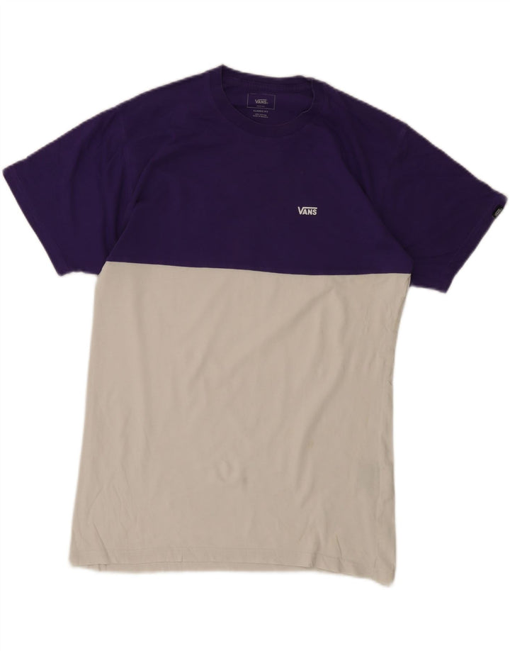 Tricou Vans Classic Fit pentru bărbați Top mediu alb din bumbac color bloc