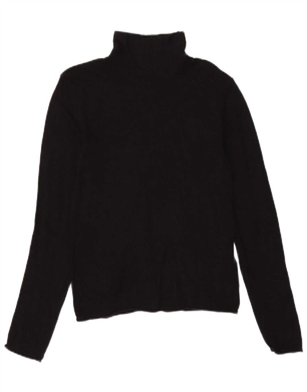 Top pentru femei Zara cu gât rulat cu mânecă lungă UK 12 Medium Black Viscose