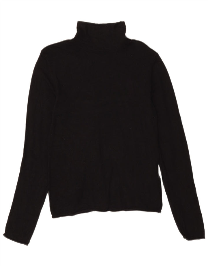 Top pentru femei Zara cu gât rulat cu mânecă lungă UK 12 Medium Black Viscose