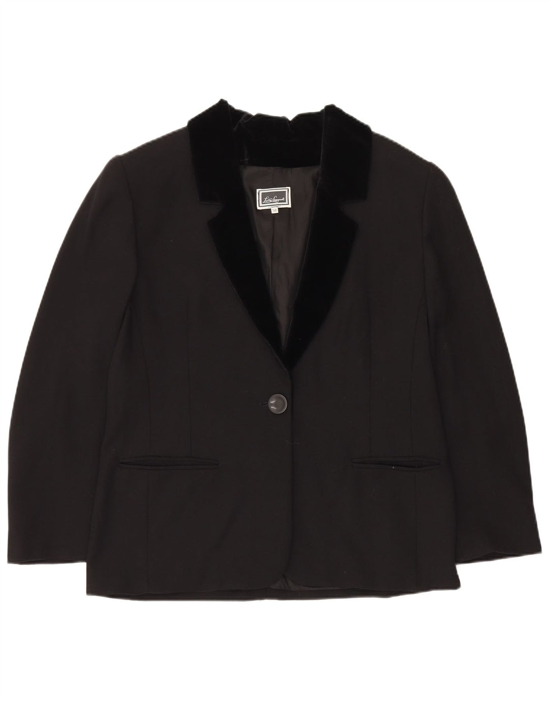Sacou blazer pentru femei Luisa Spagnoli 1 buton IT 50 Acetat mare negru