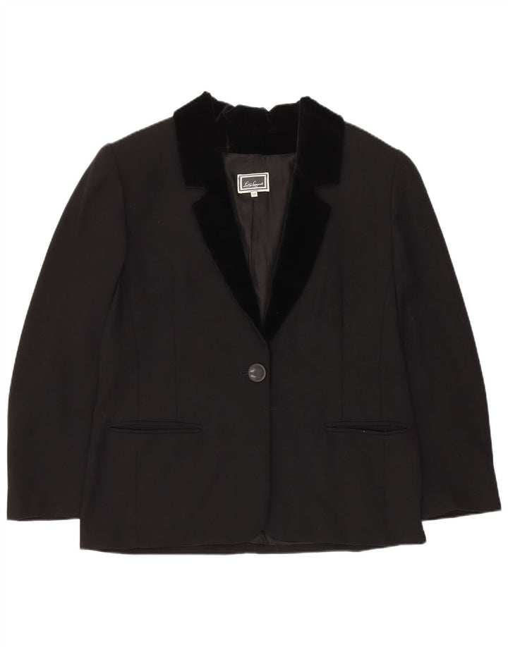 Sacou blazer pentru femei Luisa Spagnoli 1 buton IT 50 Acetat mare negru