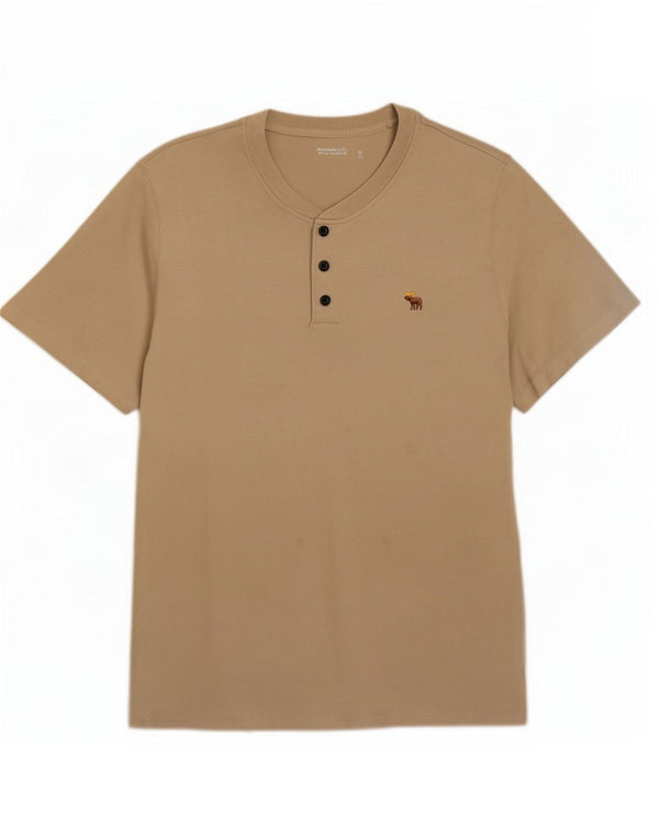 Abercrombie & Fitch Mens T-Shirt Top XL Beige Cotton