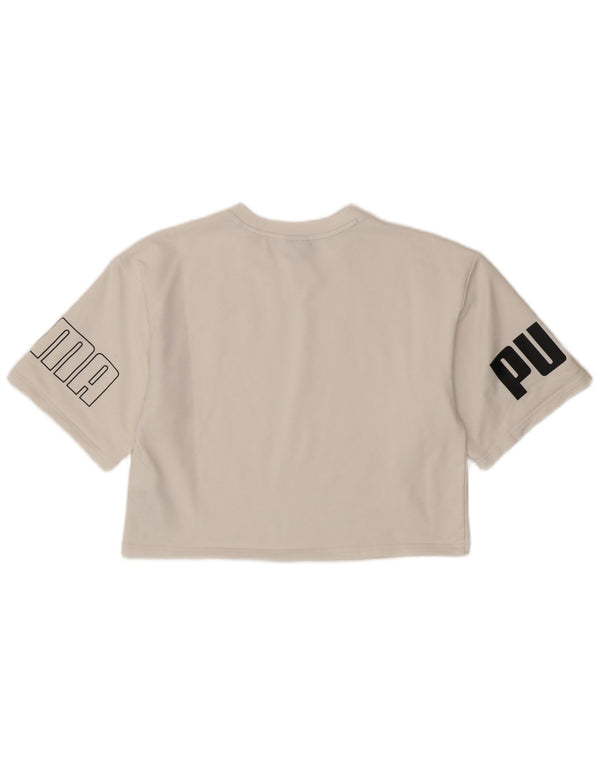 Tricou cu grafic supradimensionat pentru femei Puma, UK 10, bumbac alb mic