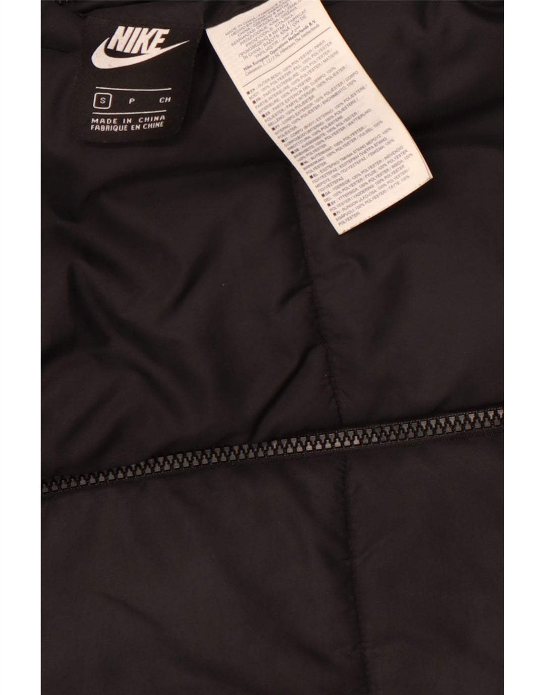 Jachetă căptușită reversibilă cu glugă NIKE pentru femei UK 10 Poliester negru mic