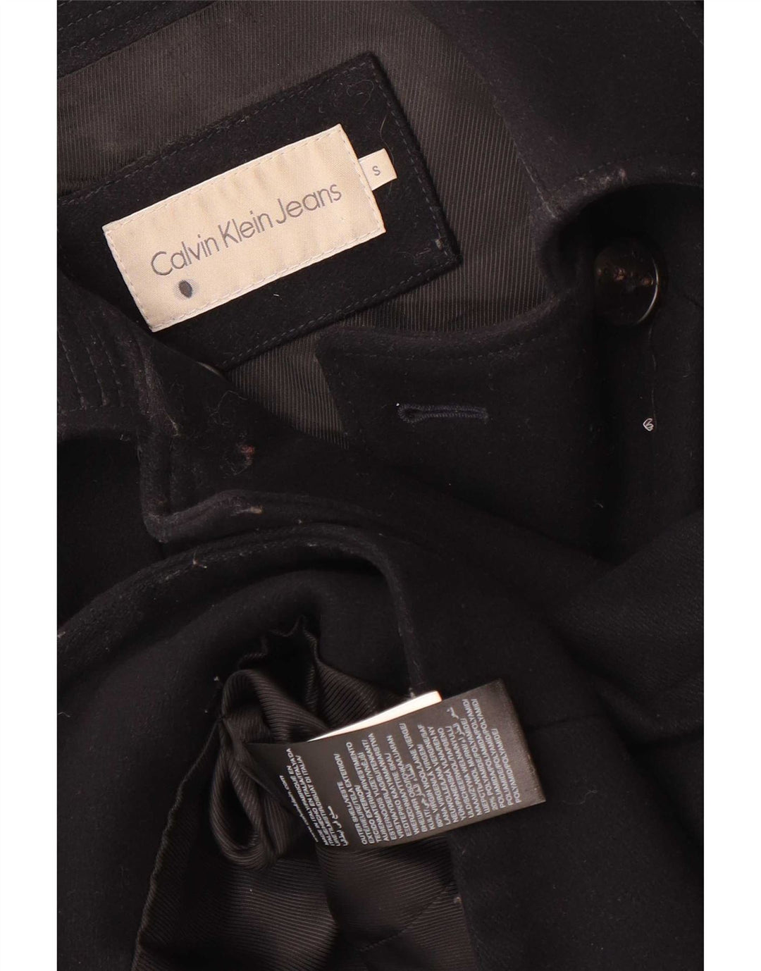Palton supradimensionat pentru femei Calvin Klein Jeans UK 10 Mic Lână bleumarin
