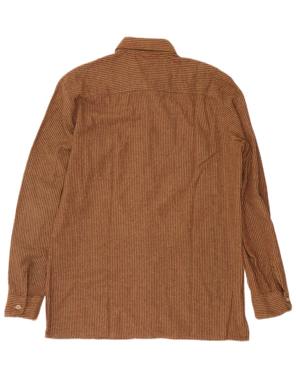 Cămașă de flanel pentru bărbați NORTONS IT 50 Medium Brown Pinstripe