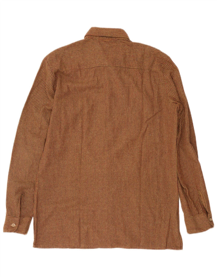 Cămașă de flanel pentru bărbați NORTONS IT 50 Medium Brown Pinstripe