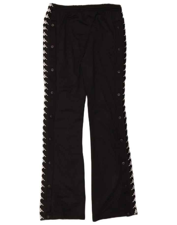 Pantaloni de trening grafic Kappa pentru bărbați, poliester negru mic