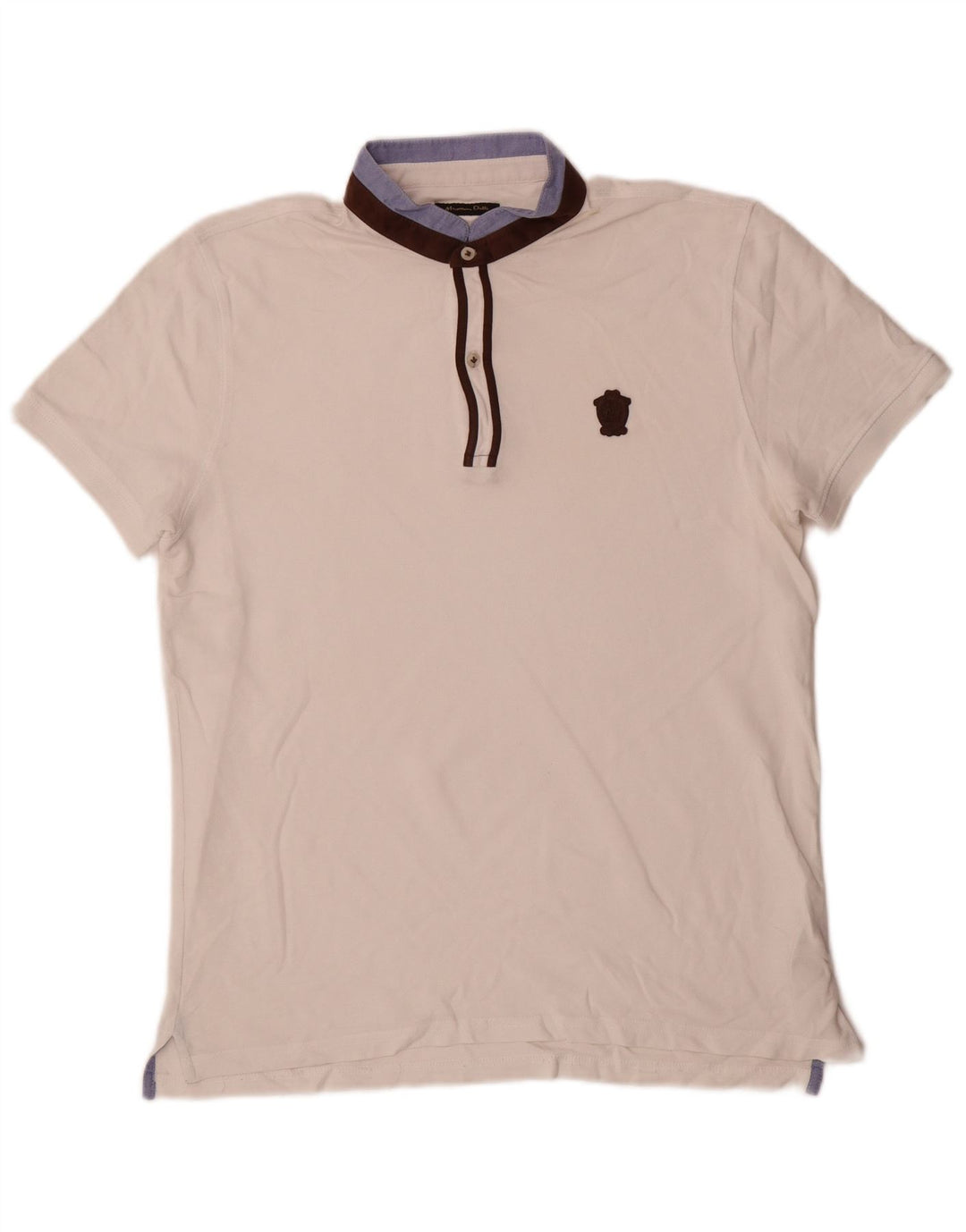 Tricou polo Massimo Dutti pentru bărbați, bumbac color bloc alb mediu