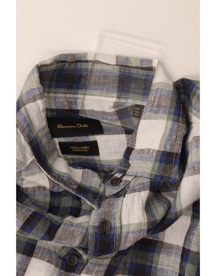 Cămașă Massimo Dutti pentru bărbați, lenjerie mare cu carouri bleumarin