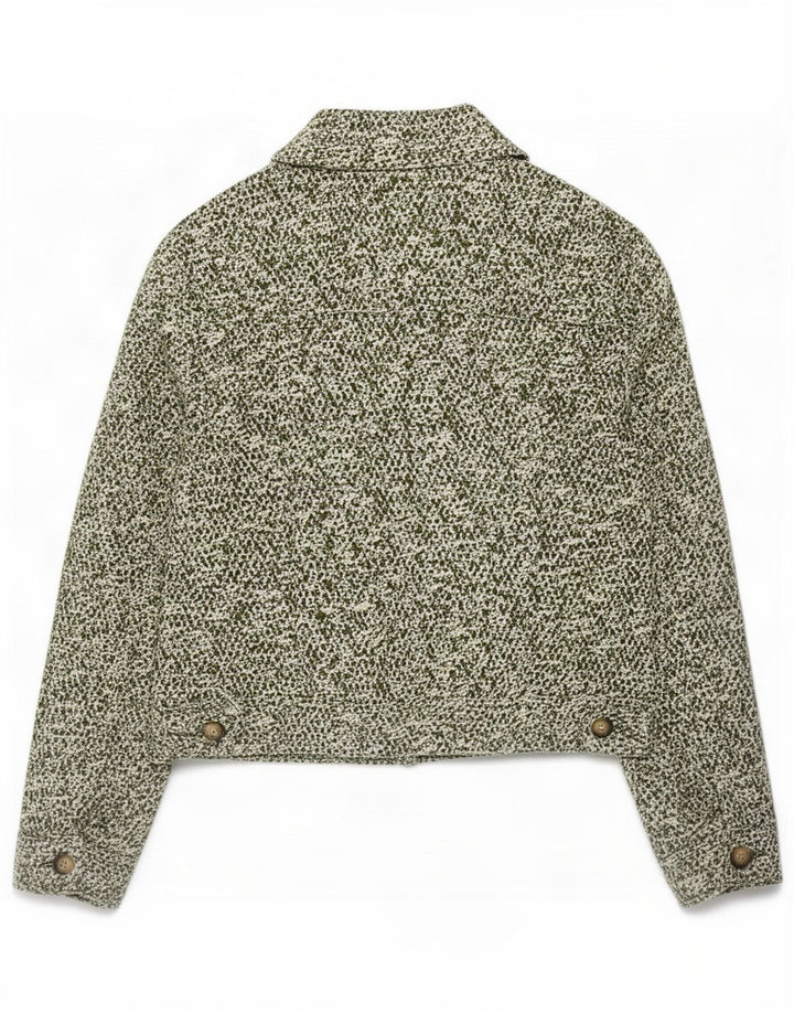 Marks & Spencer Bomber Jacket pentru femei UK 8 Small Khaki Flecked Polyester
