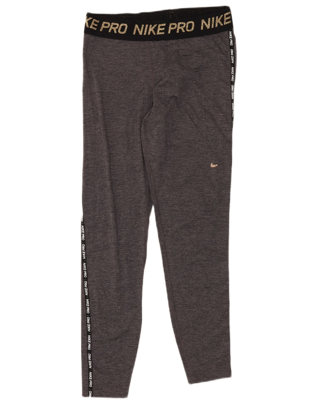 Leggings NIKE Dri Fit Graphic pentru femei UK 12 Medium Gri Colorblock
