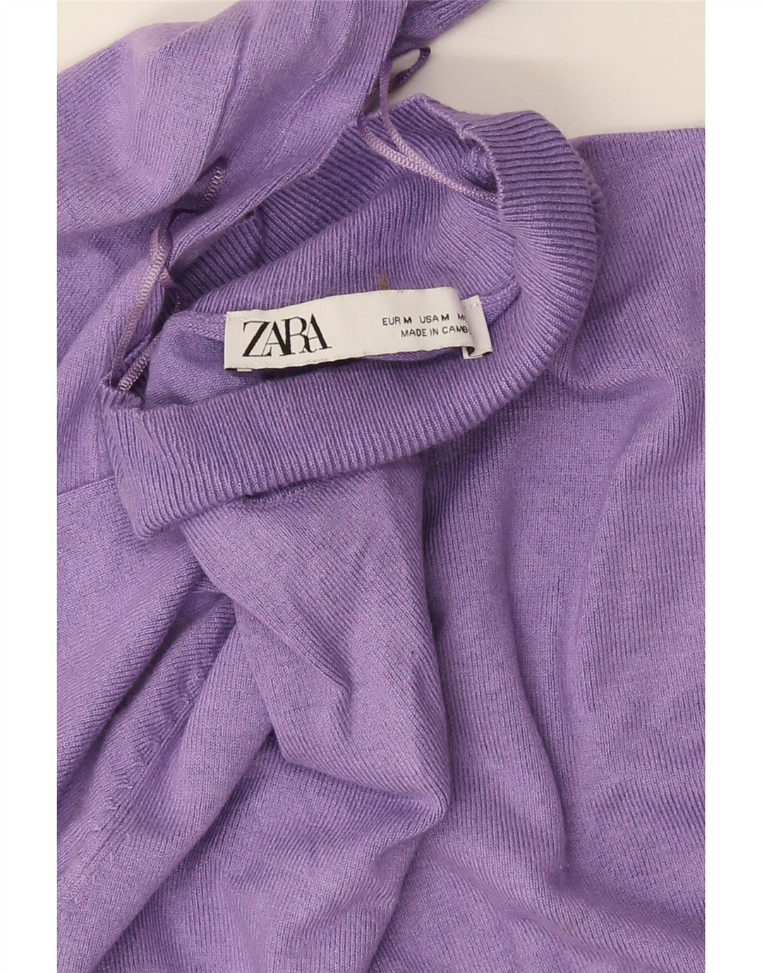 Pulover pentru femei cu gât țestoasă Zara UK 12 Mov mediu
