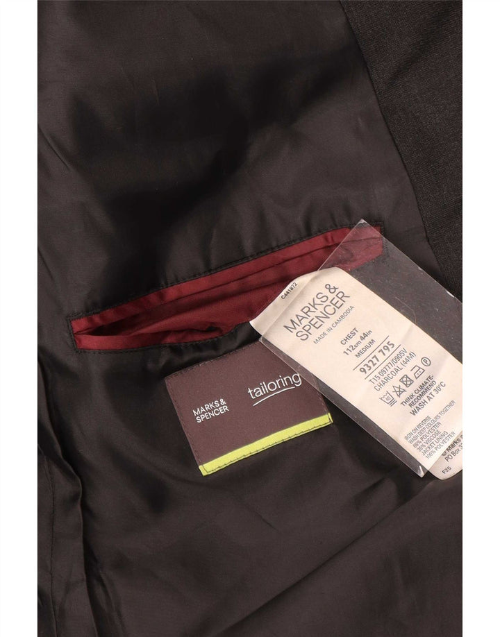 Jachetă pentru bărbați Marks & Spencer cu 2 nasturi, UK 44 XL, poliester gri