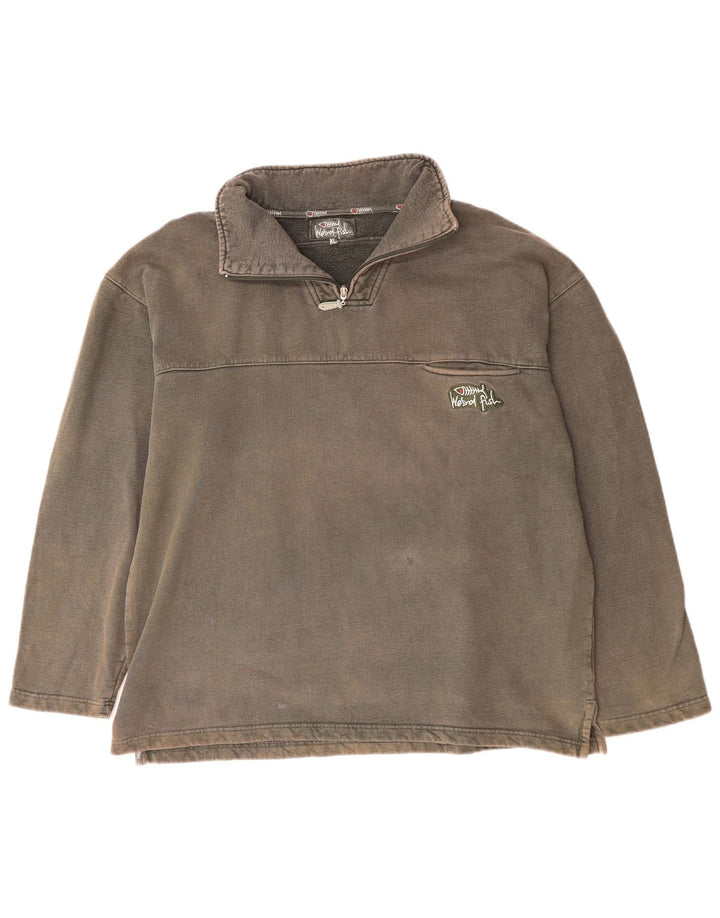 WEIRD FISH Hanorac cu fermoar pentru bărbați, XL, bumbac gri